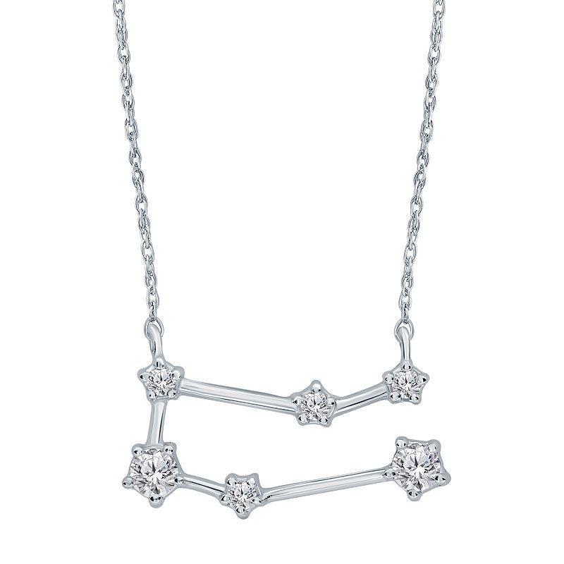 Sterling Silver 1/5 Carat T.W. Diamond Constellation Necklace, Womens Virgo Product Image