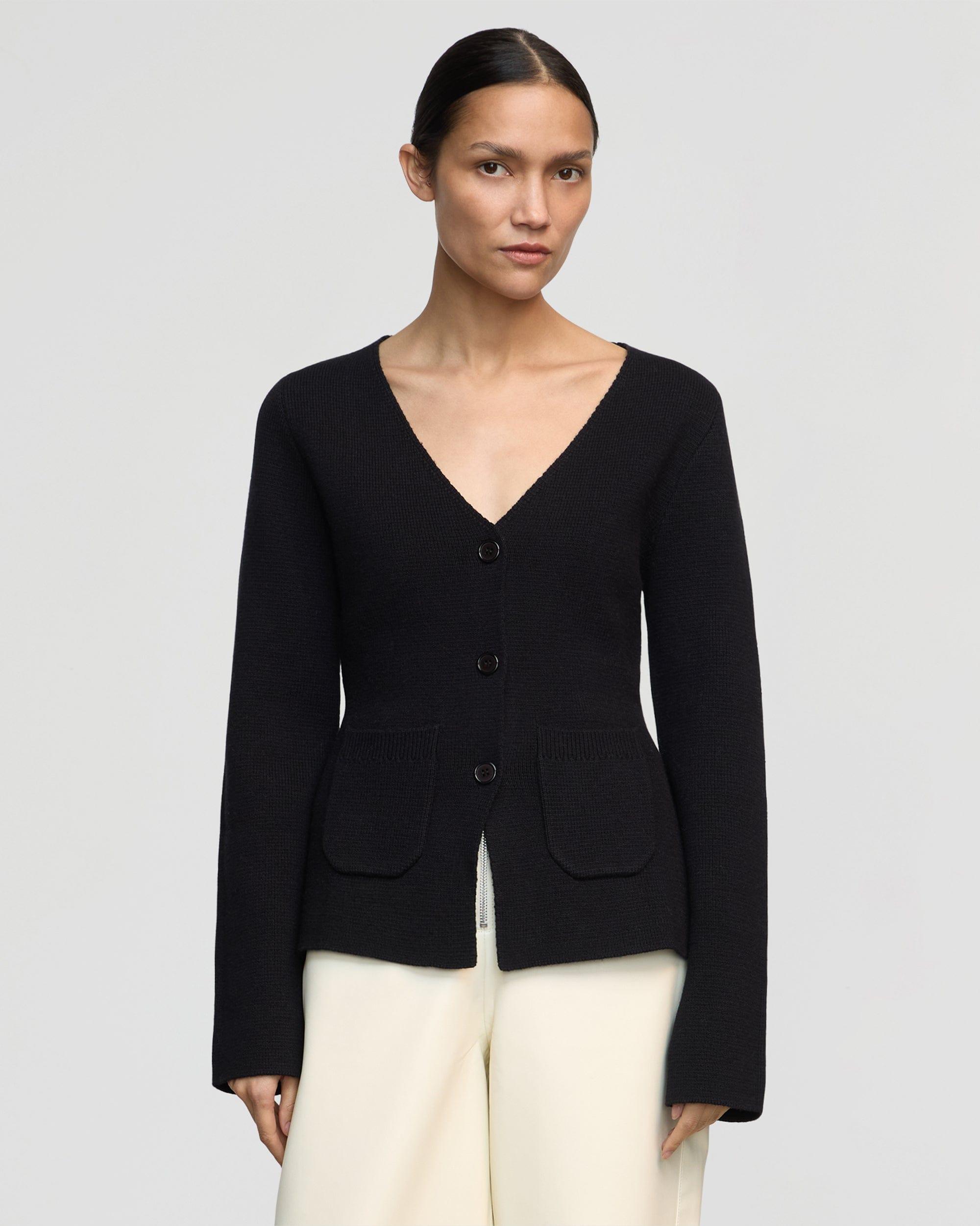 Maeve Organic Cotton-Wool V-Neck Cardigan Product Image