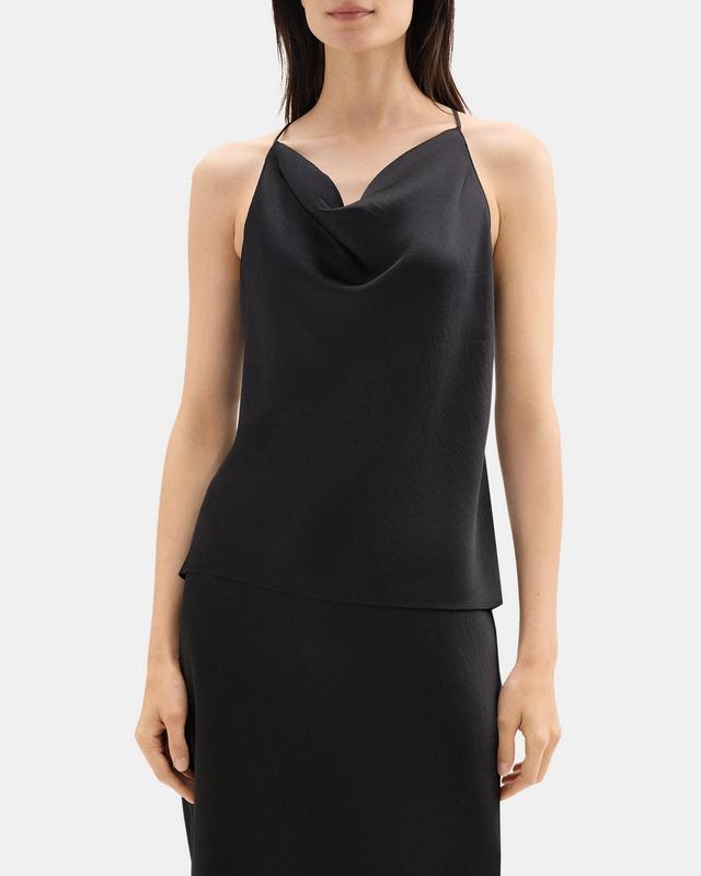 Cowl-Neck Top in Silky Poly Product Image