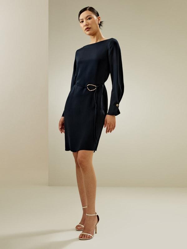 Boatneck Midi Dress with Belt product image