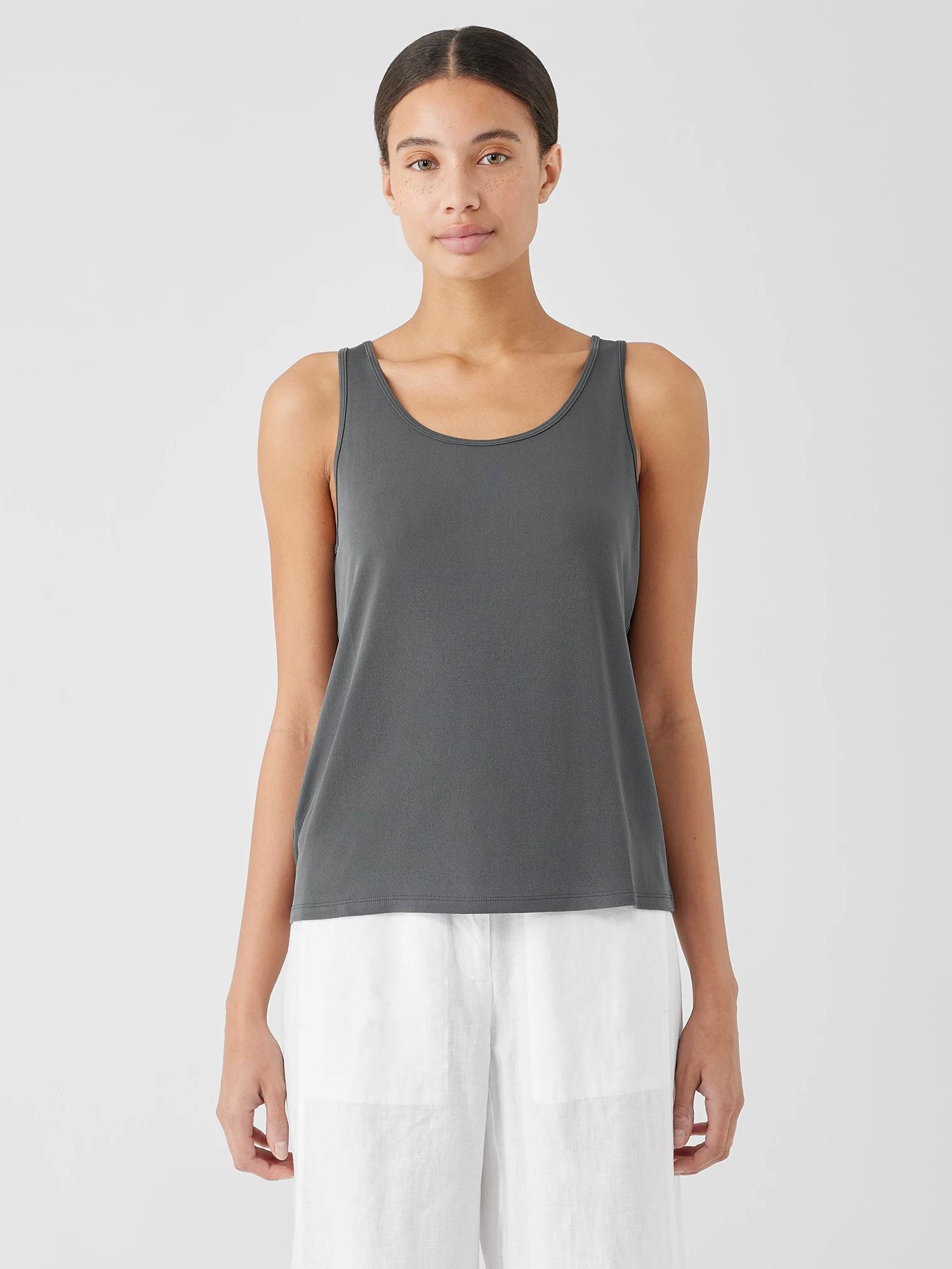 EILEEN FISHER Stretch Silk Jersey Scoop Neck Tankfemale Product Image