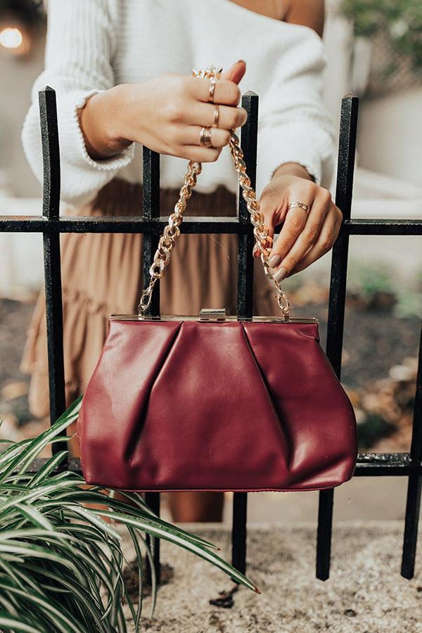 Serving Up Sass Faux Leather Clutch In Windsor Wine Product Image