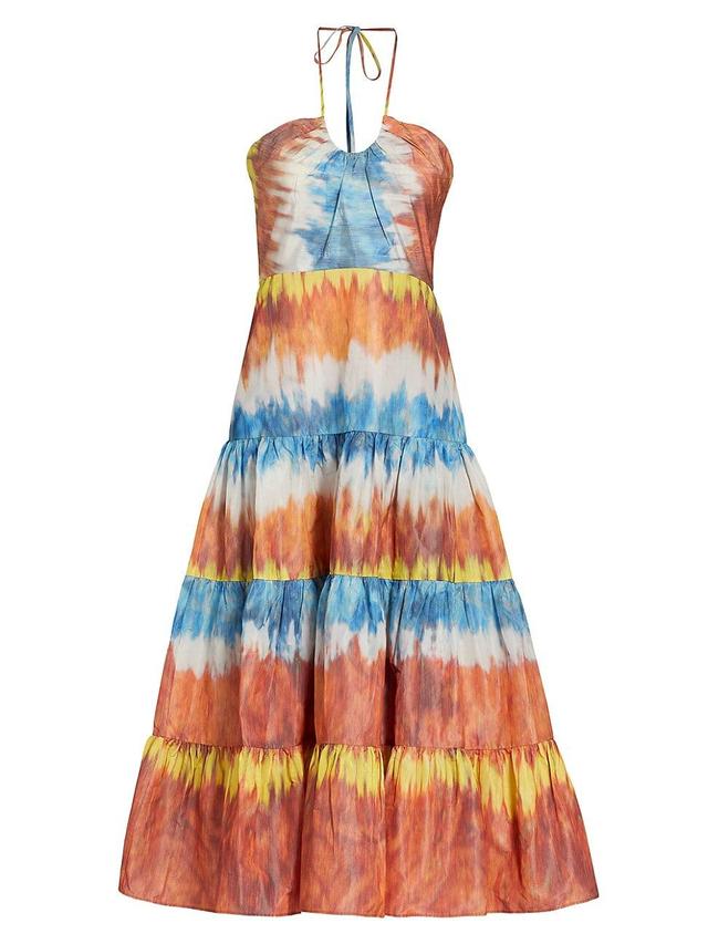 Womens Roberta Tie-Dye Tiered Midi-Dress Product Image