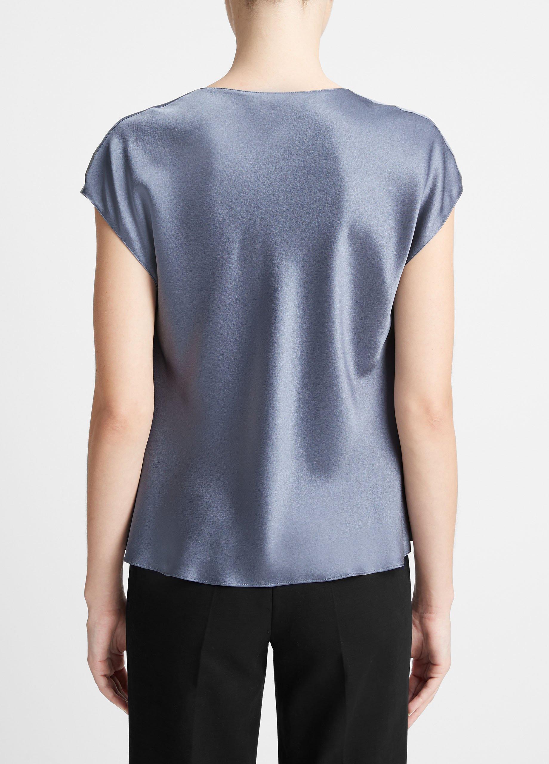 Silk Cowl-Neck Blouse Product Image