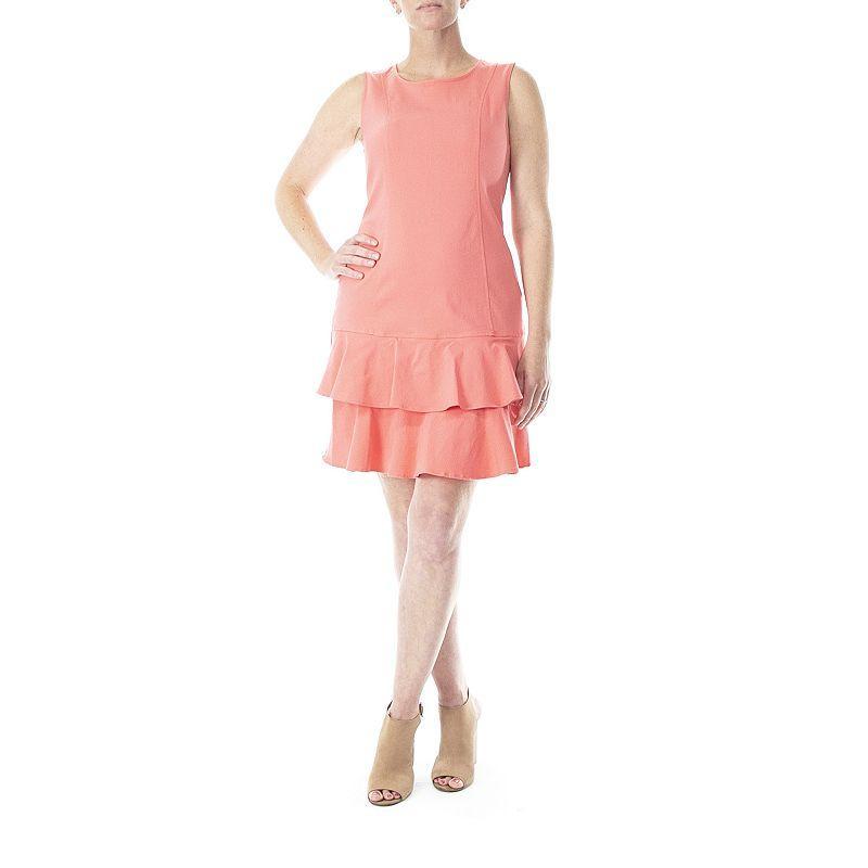 Womens Nina Leonard Tiered Ruffle Dress Product Image