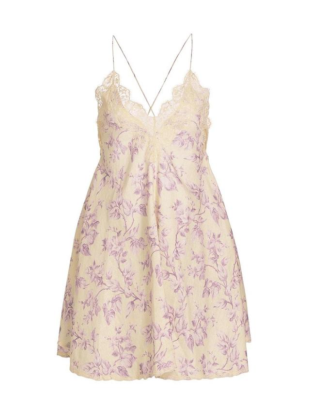 Womens Halliday Floral Linen Swing Minidress Product Image