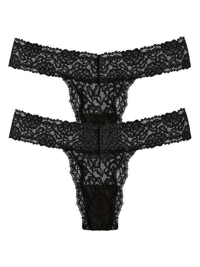 Womens Stretch Lace Thong Set Product Image