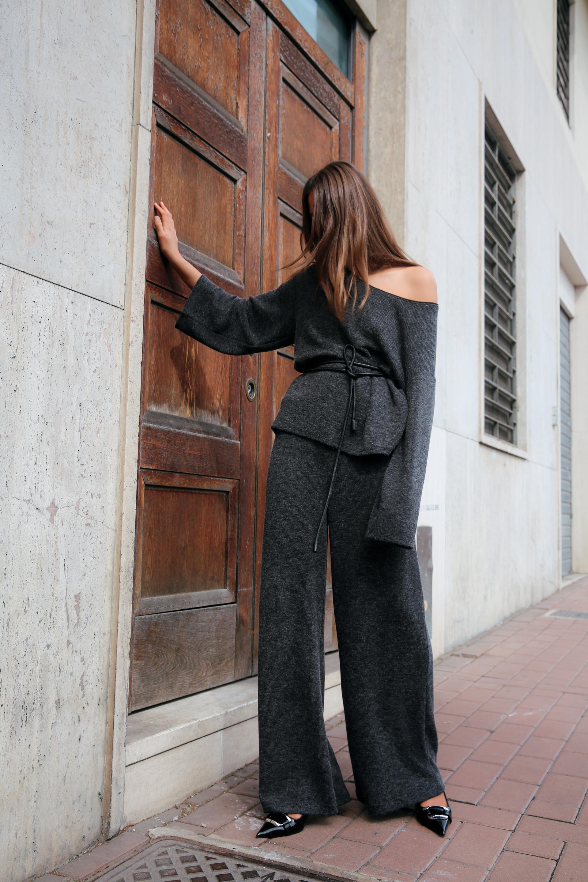 WIDE LEG SOFT KNIT PANTS product image