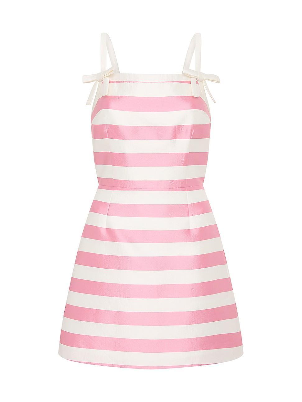 Womens Jocelyn Striped Bow Minidress product image