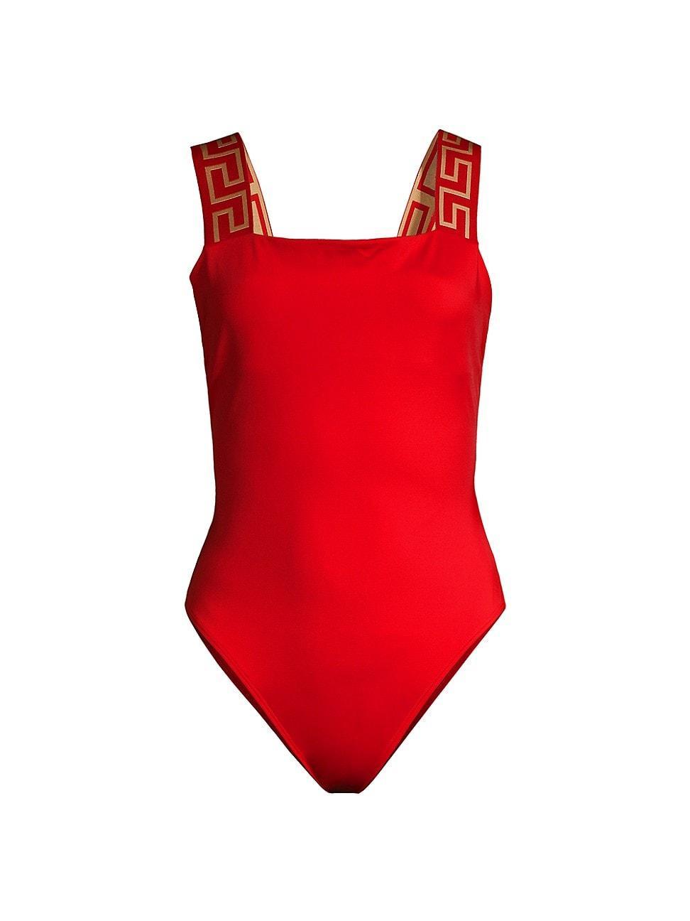 Womens Greca Border One-Piece Swimsuit Product Image