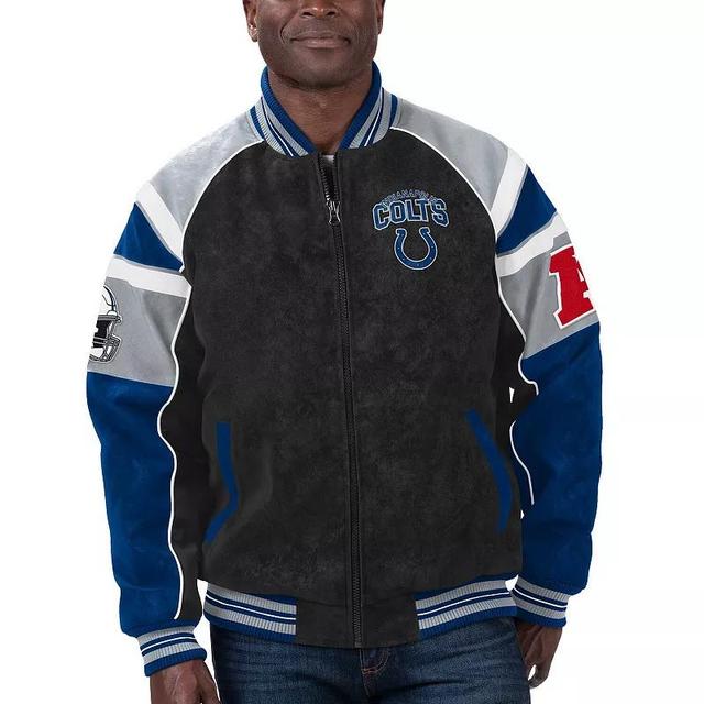 Mens G-iii Sports by Carl Banks Black Indianapolis Colts Faux Suede Raglan Full-Zip Varsity Jacket Product Image