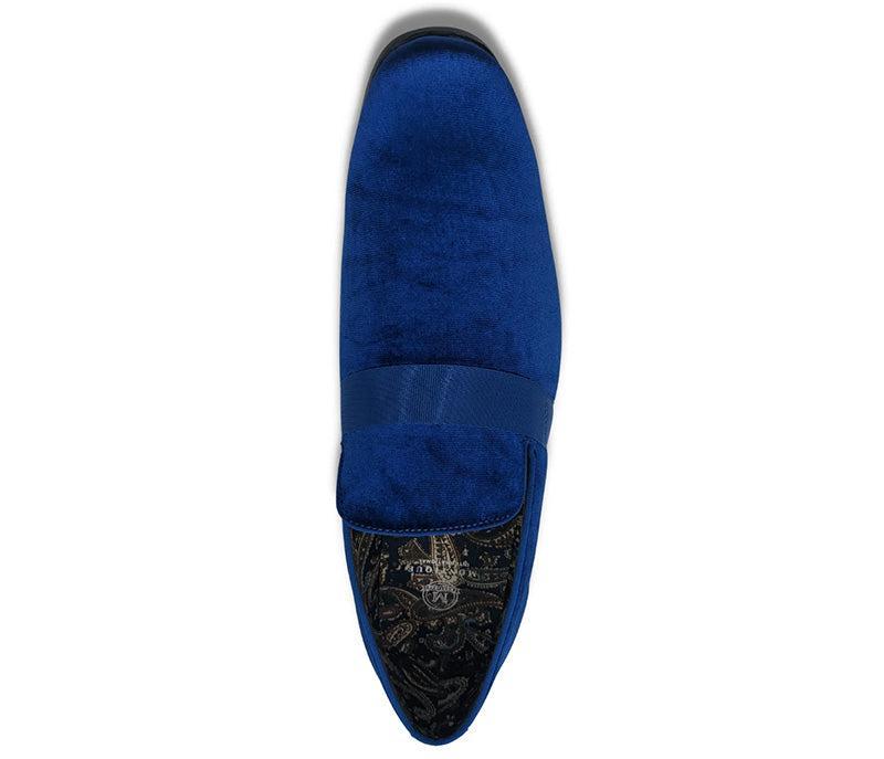 (Size 10½) Cobalt Blue Solid Velvet Loafer Product Image