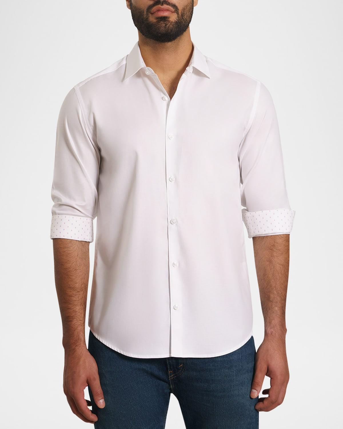 Men's Contrast-Reverse Solid Sport Shirt Product Image