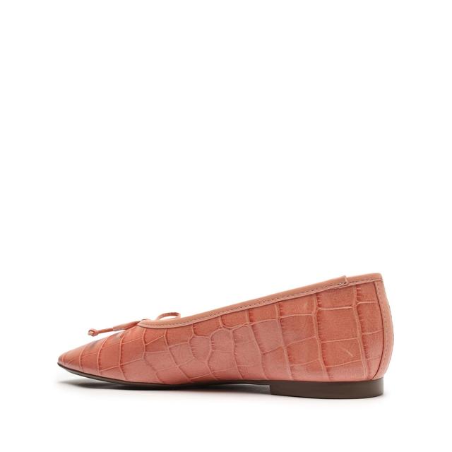 Arissa Crocodile Embossed Leather Flat Female Product Image