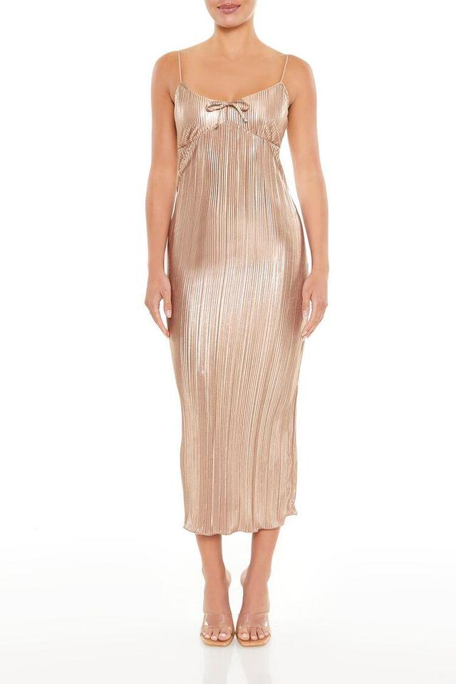 Metallic Plisse Cami Midi Dress | Forever 21 Product Image