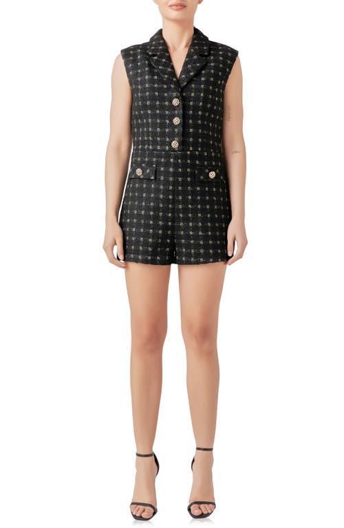 Endless Rose Suited Tweed Romper Product Image