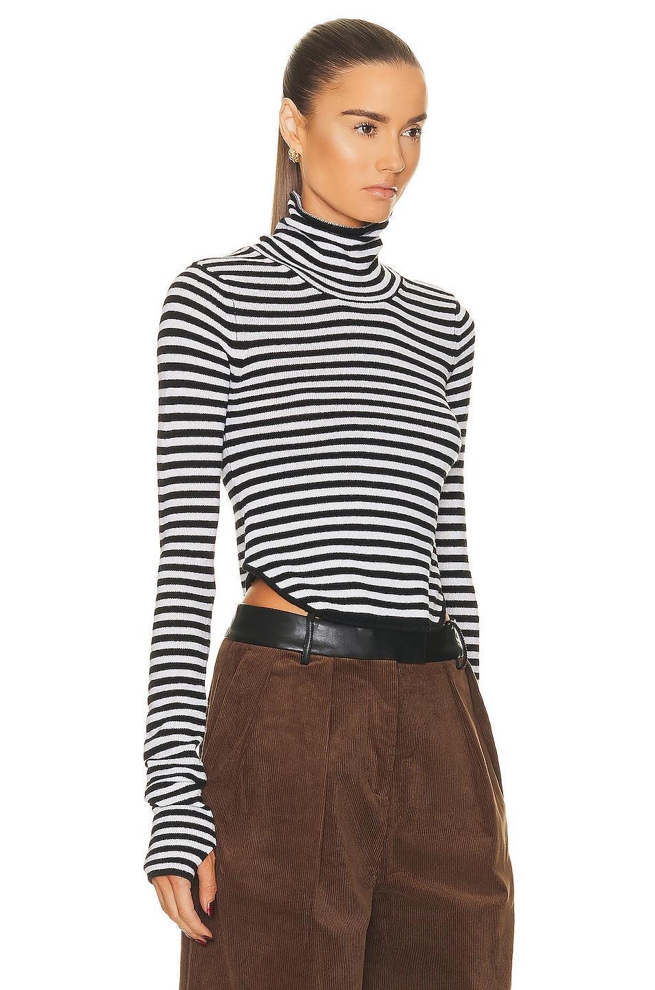 Helsa Alva Turtleneck in Black & White - Black,White. Size XL (also in L, M, S, XS). Product Image