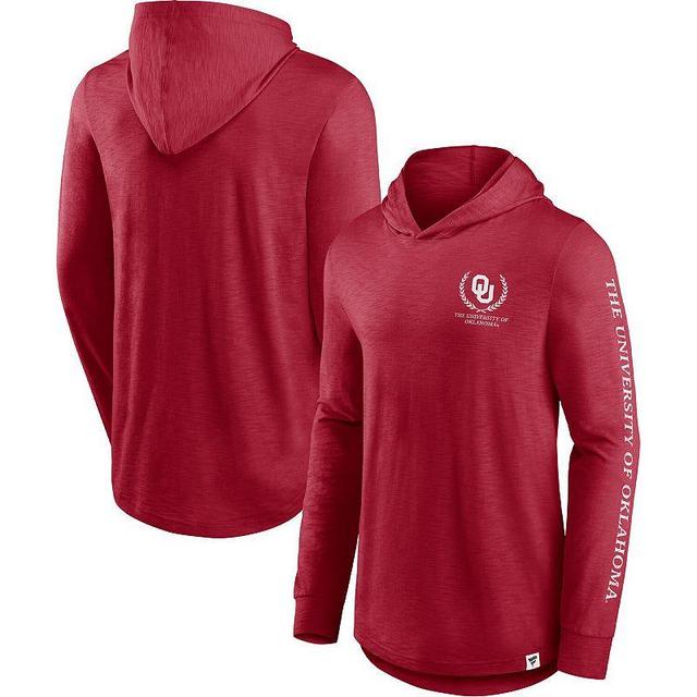 Mens Fanatics Branded Crimson Oklahoma Sooners Photo Finish Hoodie Long Sleeve T-Shirt Product Image