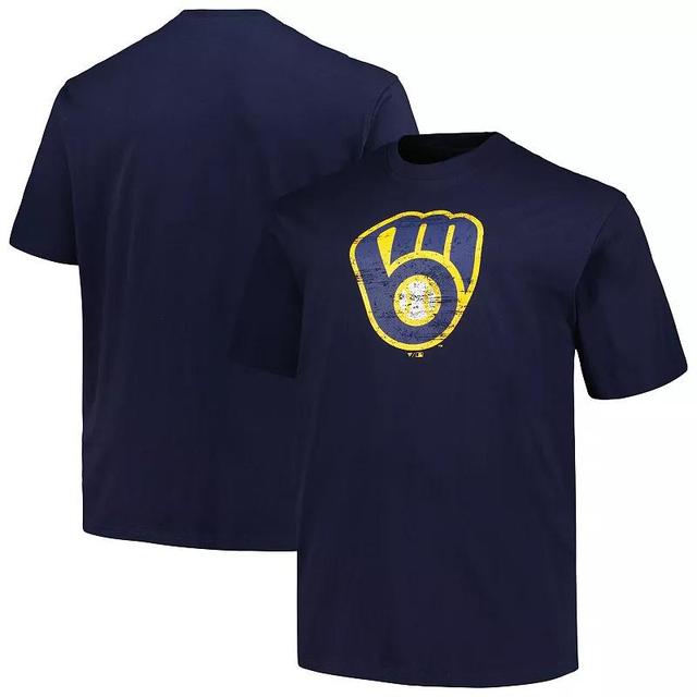 Mens Profile Milwaukee Brewers Big & Tall Primary Logo T-Shirt Blue Product Image