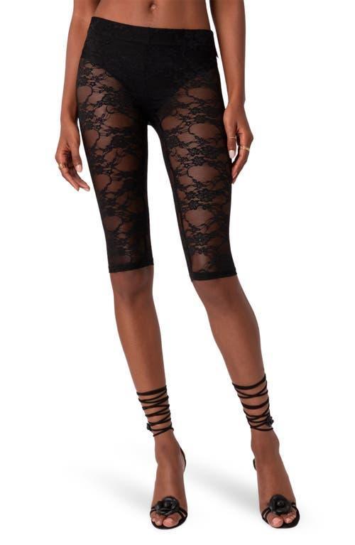 EDIKTED Gianna Sheer Lace Crop Leggings Product Image