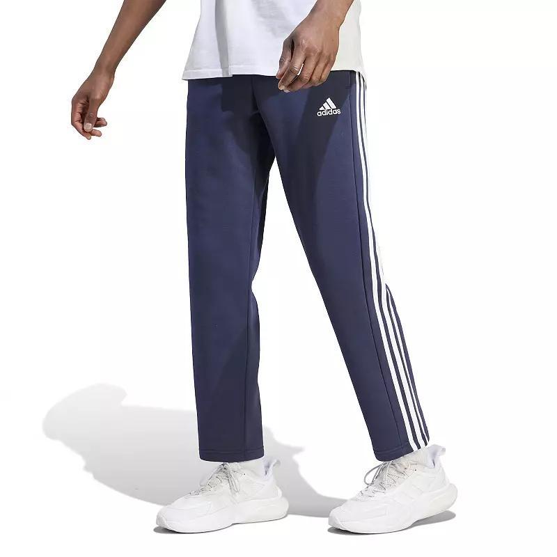 adidas Mens adidas Essentials 3-Stripes Open Hem Fleece Pants - Mens Black Product Image