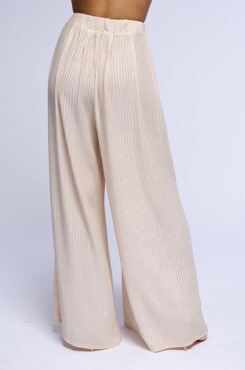 JUST LIKE MAGIC METALLIC KNIT WIDE LEG PANT Product Image