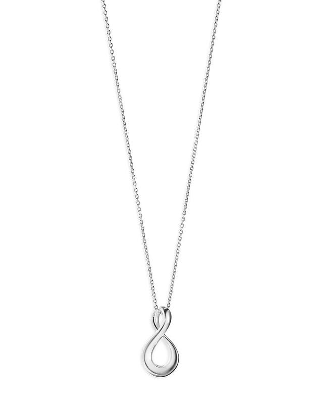 Womens Infinity Sterling Silver Drop Pendant Necklace Product Image