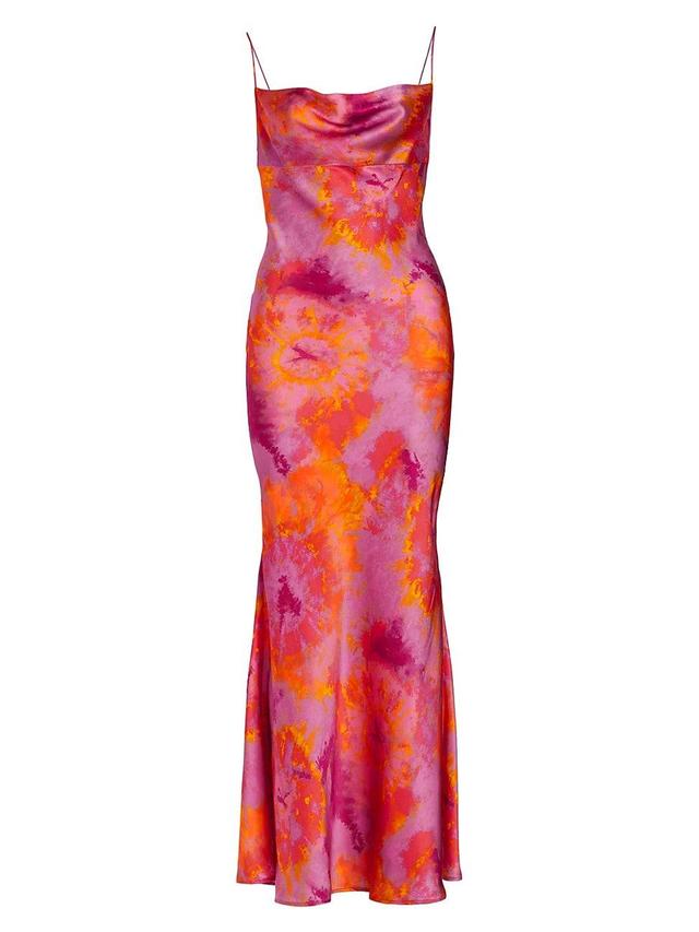 Womens Capri Cowlneck Silk Slip Dress Product Image