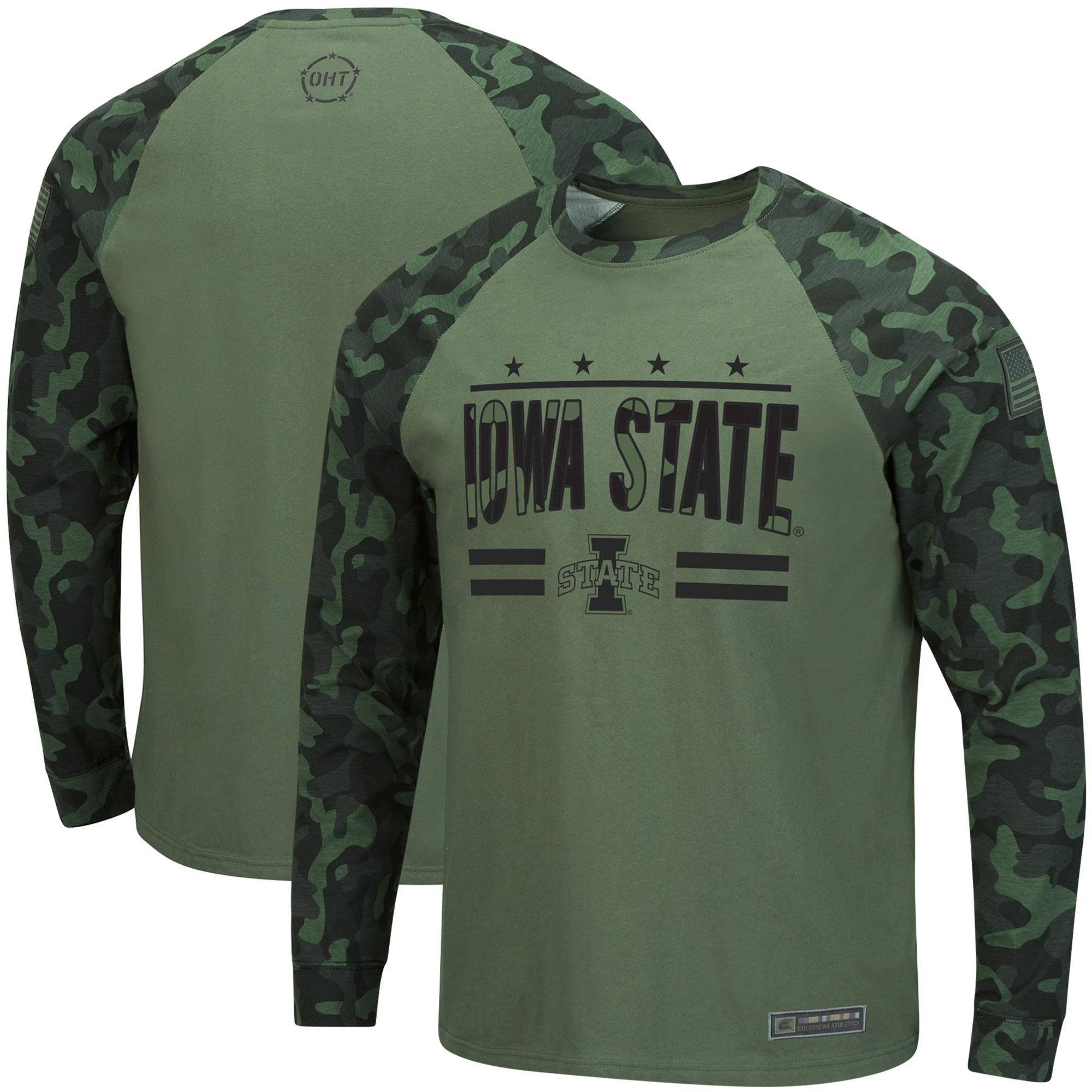 Mens Colosseum Olive Iowa State Cyclones Oht Military-Inspired Appreciation Raglan Long Sleeve T-shirt - Olive Product Image