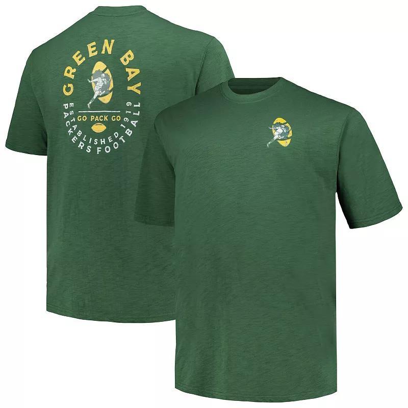 Mens Profile Bay Packers Big & Tall Two-Hit Throwback T-Shirt Product Image