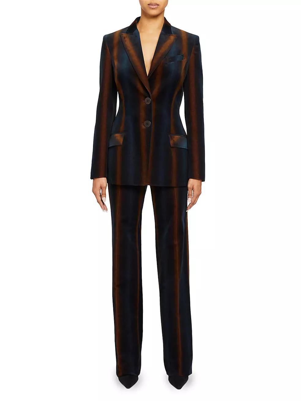 Ombré Striped Velvet Blazer Product Image