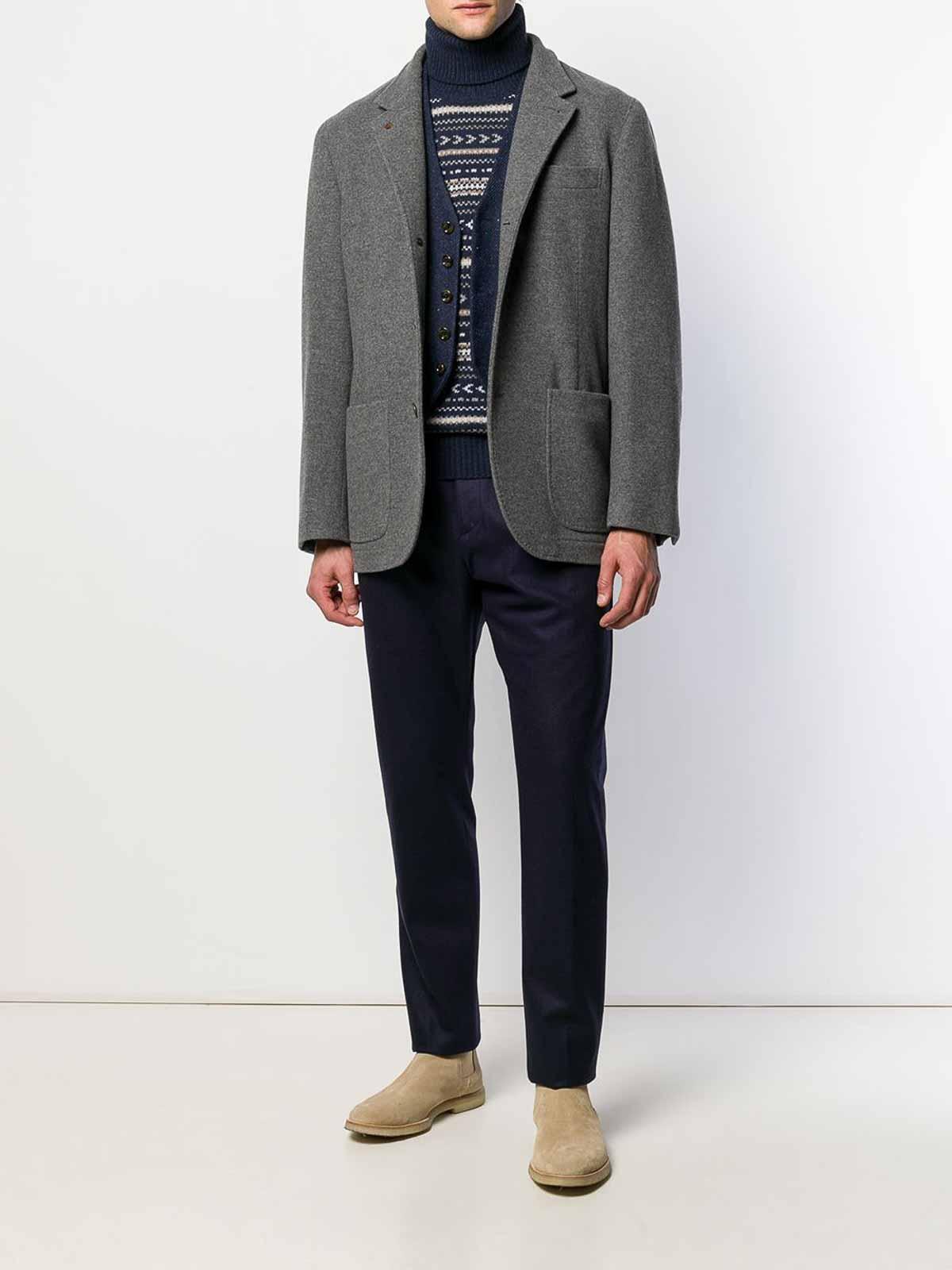 BRUNELLO CUCINELLI Boxy Fit Button Down Jacket In Grigio Product Image