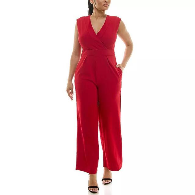 Womens Nina Leonard Surplice Jumpsuit Product Image