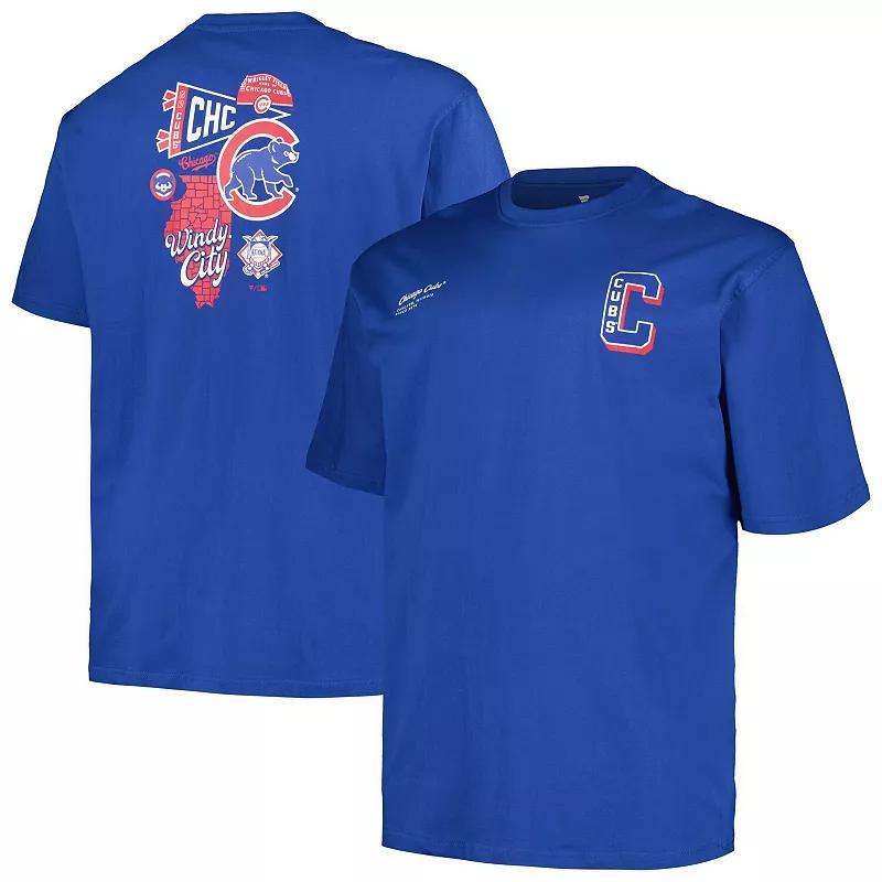 Mens Profile Royal Chicago Cubs Big & Tall Split Zone T-Shirt Product Image