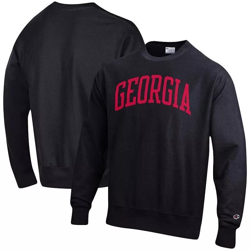 Mens Champion Black Georgia Bulldogs Arch Reverse Weave Pullover Sweatshirt Product Image