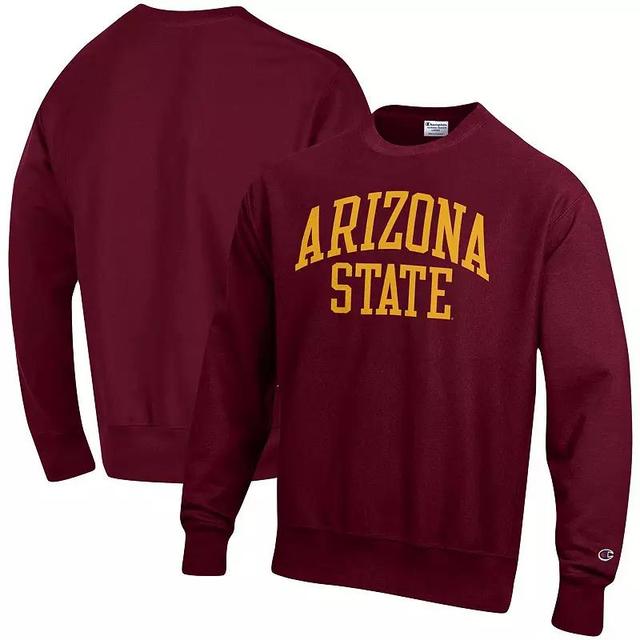 Mens Champion Maroon Arizona State Sun Devils Arch Reverse Weave Pullover Sweatshirt Product Image