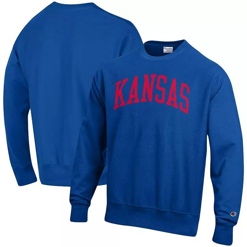 Mens Champion Royal Kansas Jayhawks Arch Reverse Weave Pullover Sweatshirt Product Image