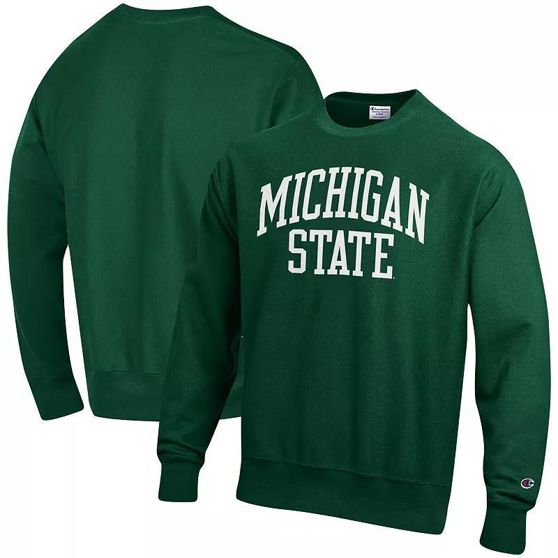 Mens Champion Green Michigan State Spartans Arch Reverse Weave Pullover Sweatshirt Product Image