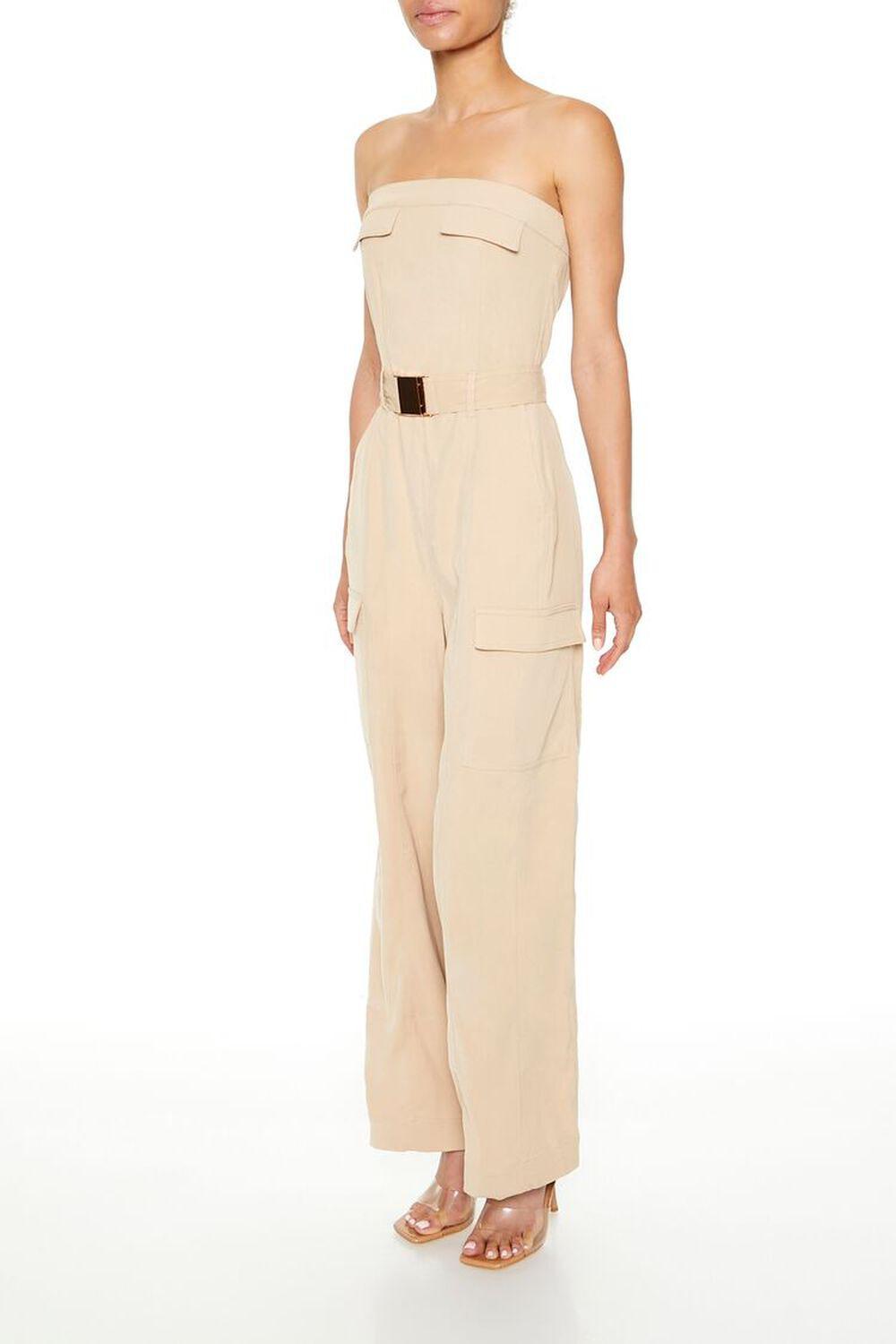 Belted Strapless Cargo Jumpsuit | Forever 21 Product Image