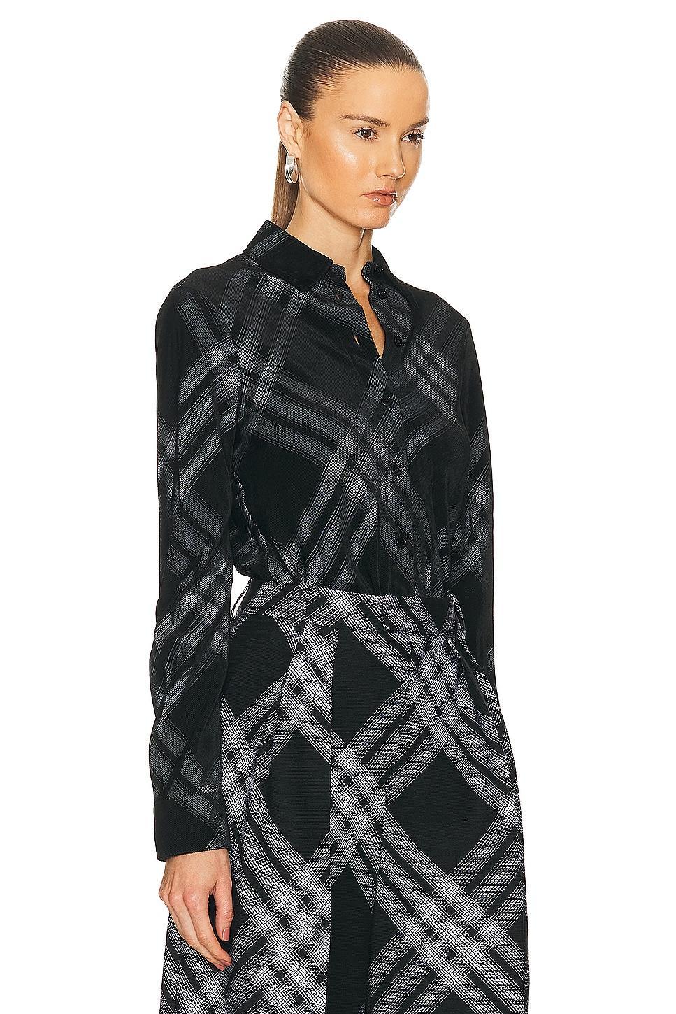 Burberry Button Down Blouse in Black Product Image