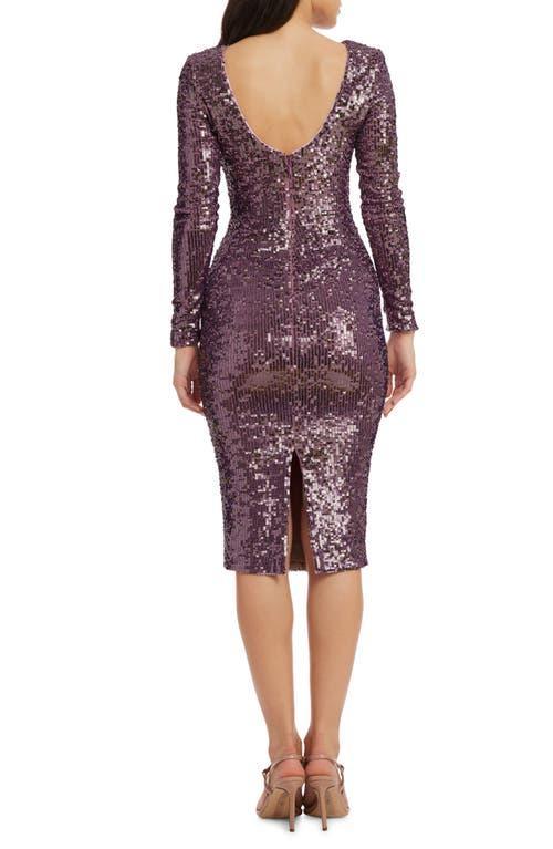 Emery Sequin Dress In Deep Purple Product Image