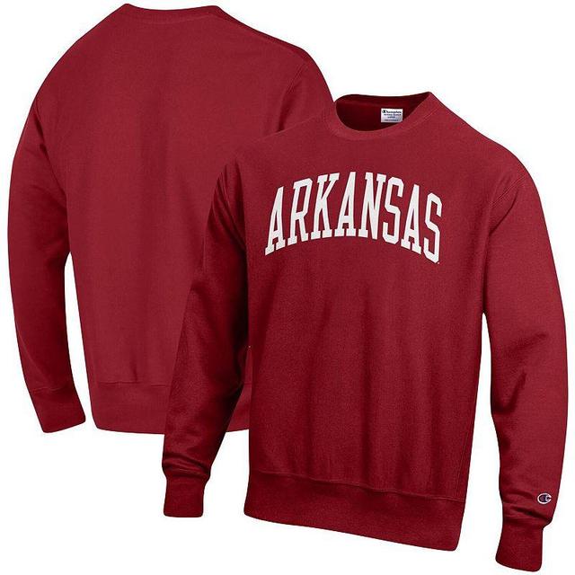 Mens Champion Cardinal Arkansas Razorbacks Arch Reverse Weave Pullover Sweatshirt Product Image