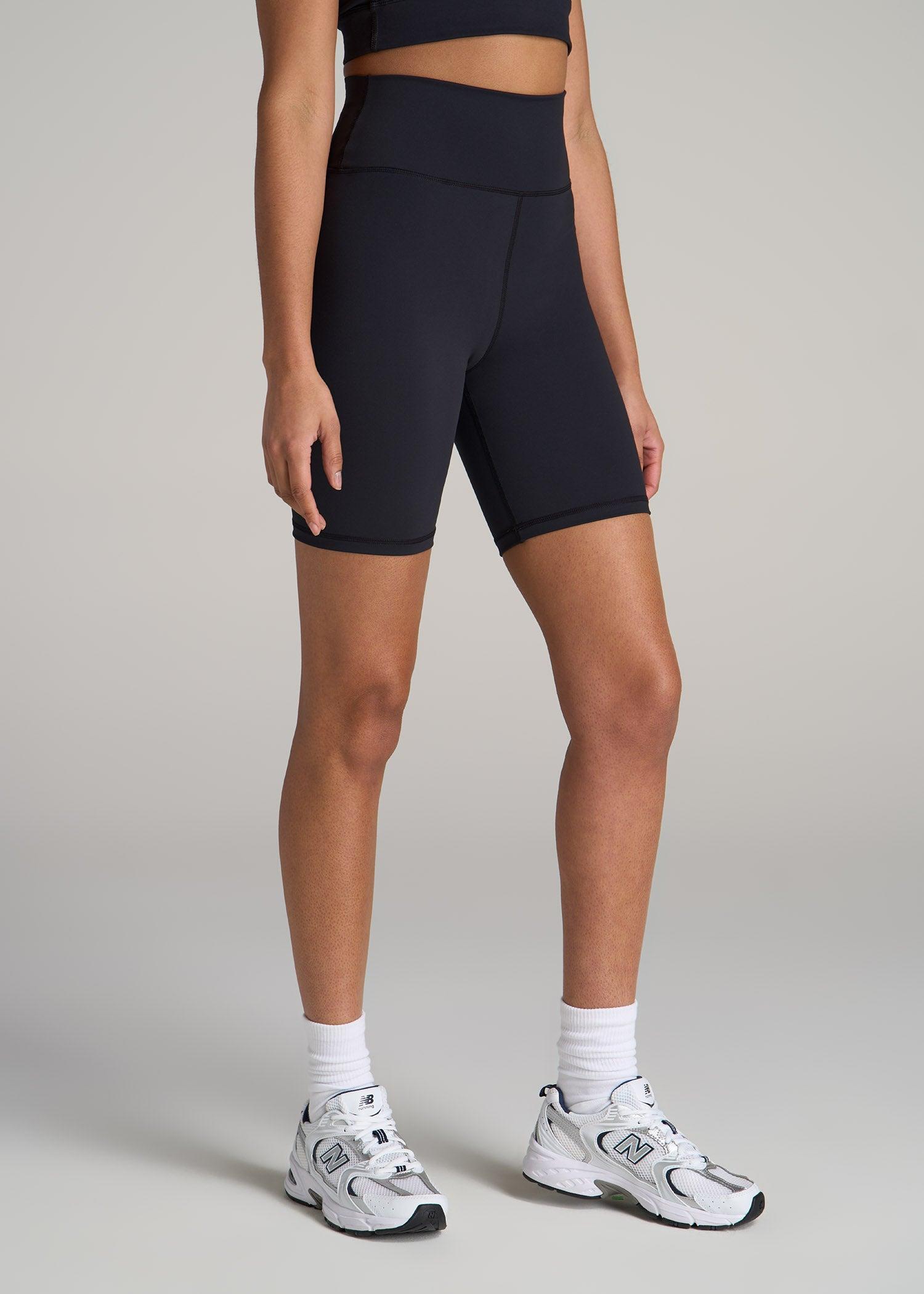 Balance Bike Shorts for Tall Women in Black Product Image