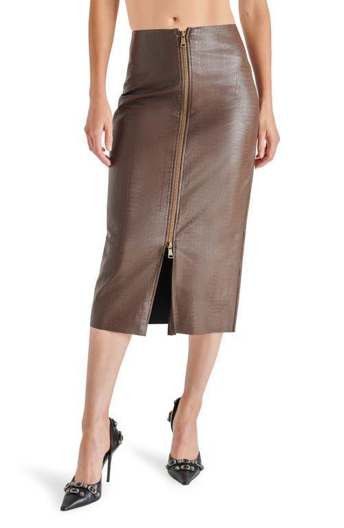 Steve Madden Hayes Faux Leather Midi Skirt Product Image