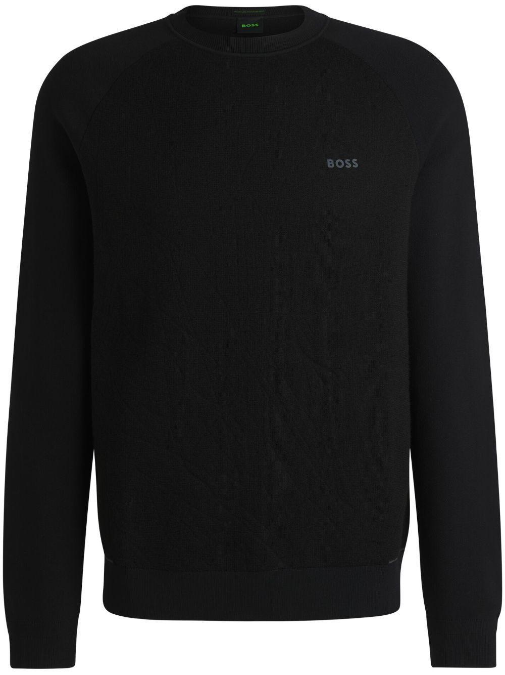 HUGO BOSS Logo-rubberized Sweatshirt In Black Product Image