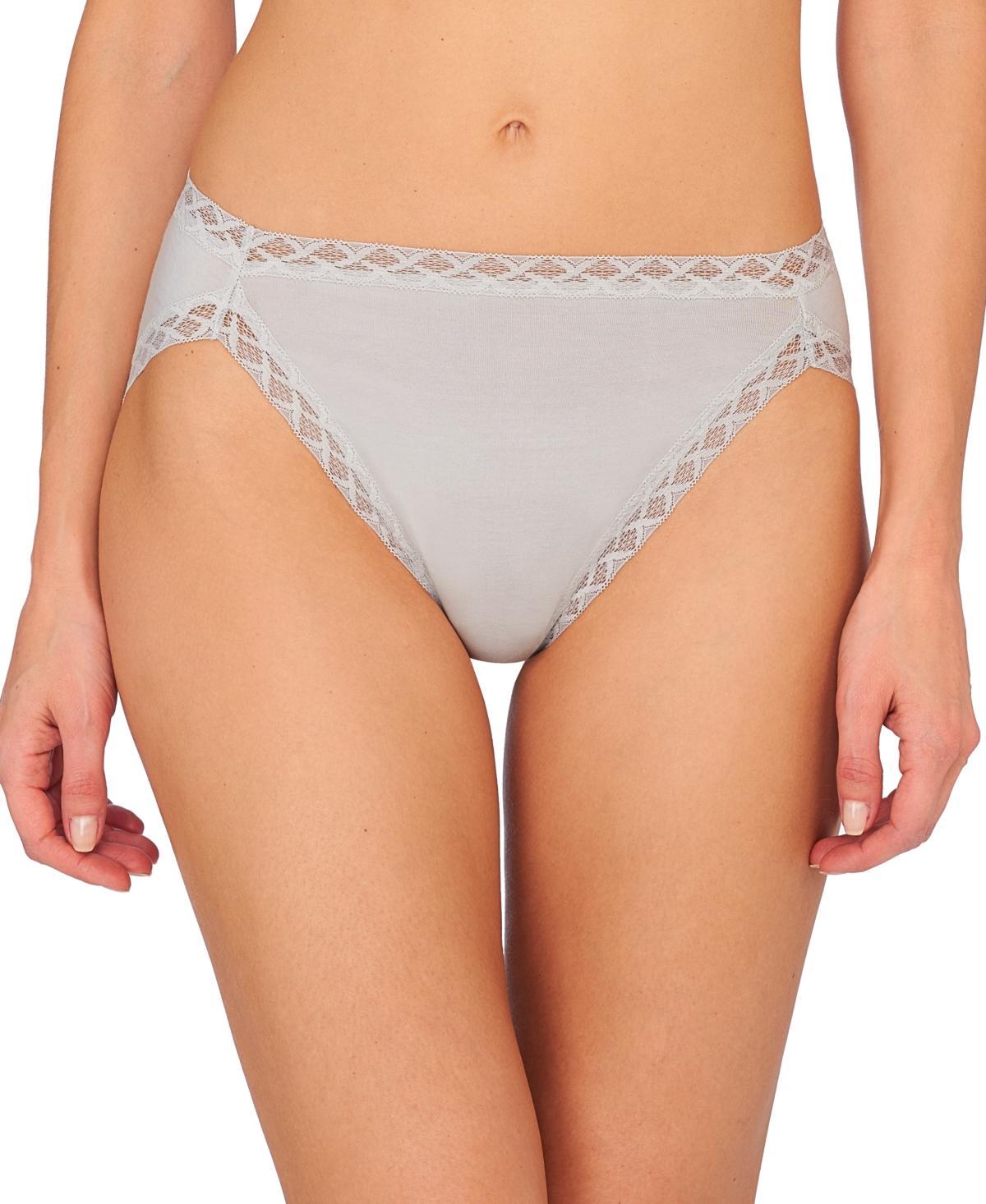 Natori Bliss Lace-Trim Cotton French-Cut Brief Underwear 152058 Product Image