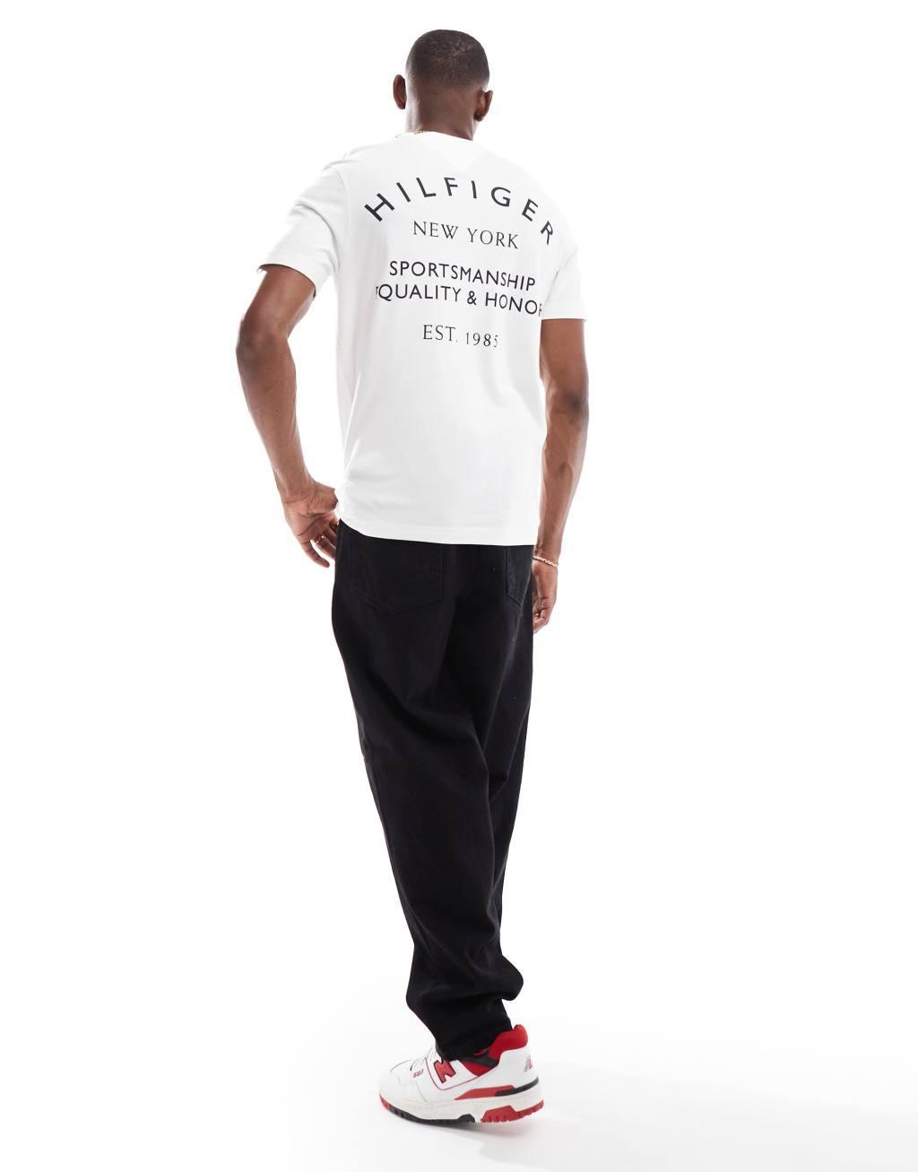 Tommy Hilfiger back print t-shirt in white Product Image