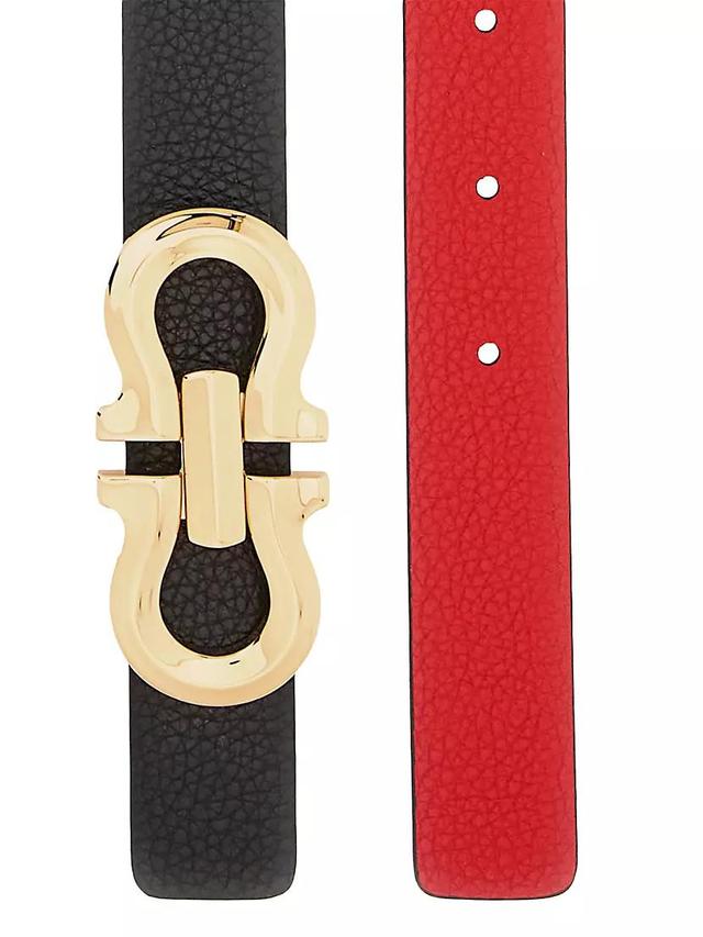 Gancio Contour Leather Reversible Belt Product Image