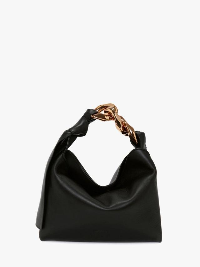 SMALL CHAIN HOBO - LEATHER SHOULDER BAG in black | JW Anderson US  Product Image