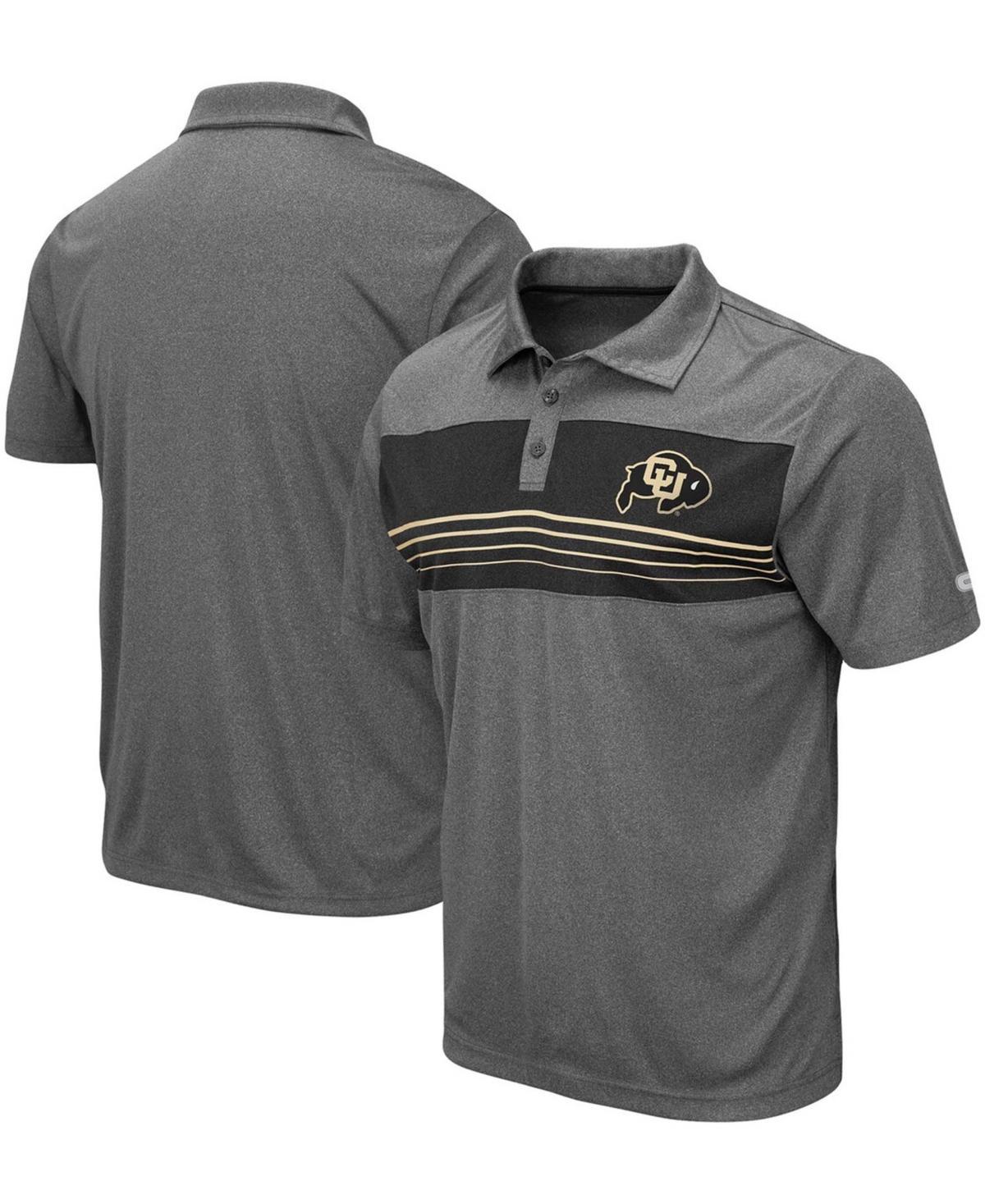 Mens Colosseum Heathered Charcoal Colorado Buffaloes Wordmark Smithers Polo Product Image